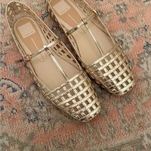 Dolce Vita Gold Reyes Basket Weave Ballet Flats